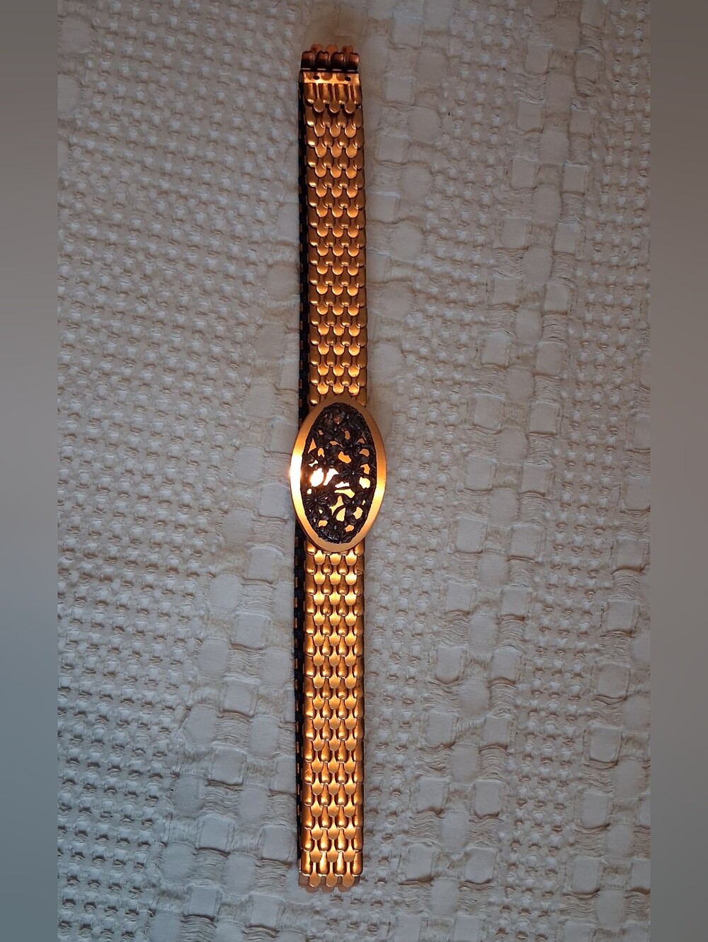 Vintage Copper Flower Buckle Elastic Belt Size S/M